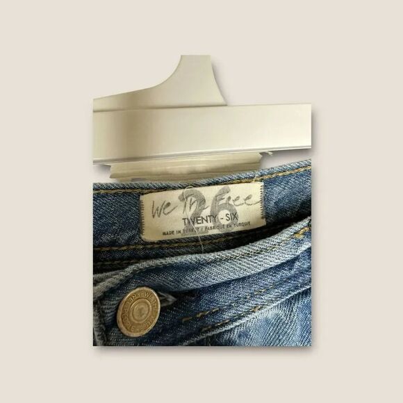 Free People We The Free Jeans Womens 26 Distressed Ripped Button Fly Raw Hem - Picture 5 of 6